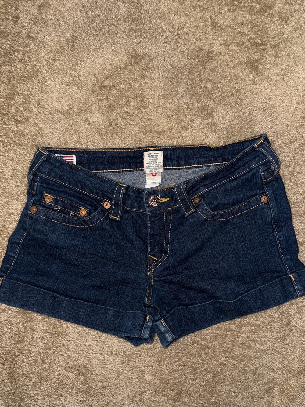 True Religion Jeans in Mid Blue with Gold Stitching - Picture 3 of 7